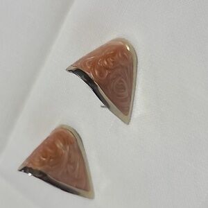 VINTAGE PIERCED ORANGE COLORED TRIANGLE SHAPED POSTS